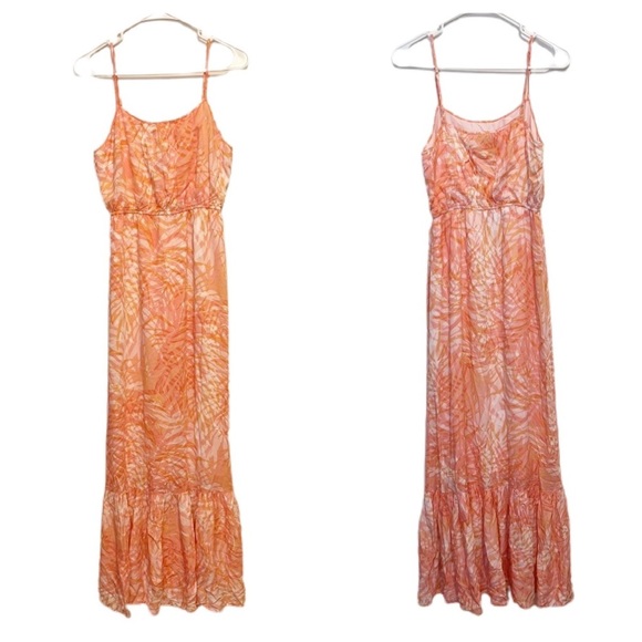 NWT BB Dakota Island in the Stream Palm Maxi Dress Sunkiss Coral Womens Size XS - Picture 5 of 10